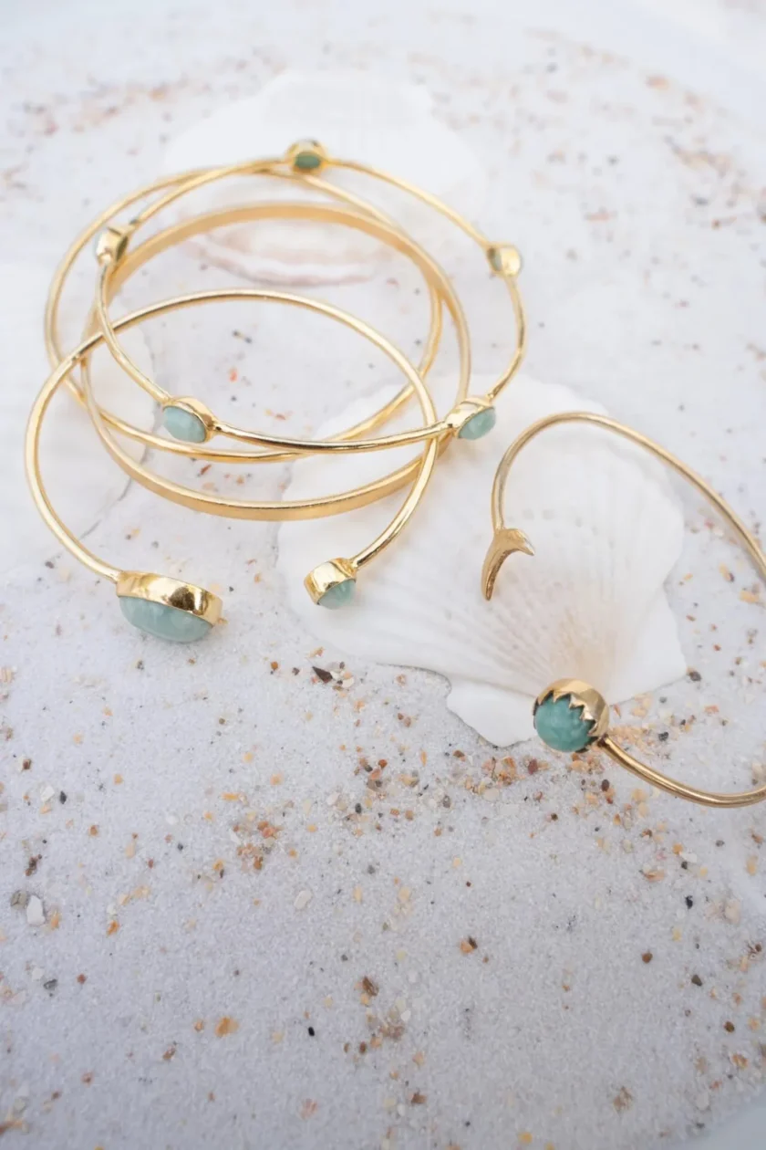 Moon Bangle Gold Aqua - Image 3