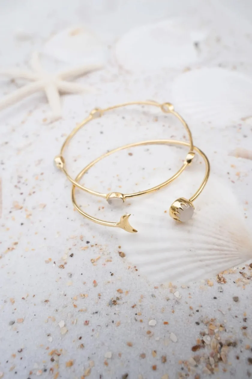 Moon Bangle Gold white - Image 3