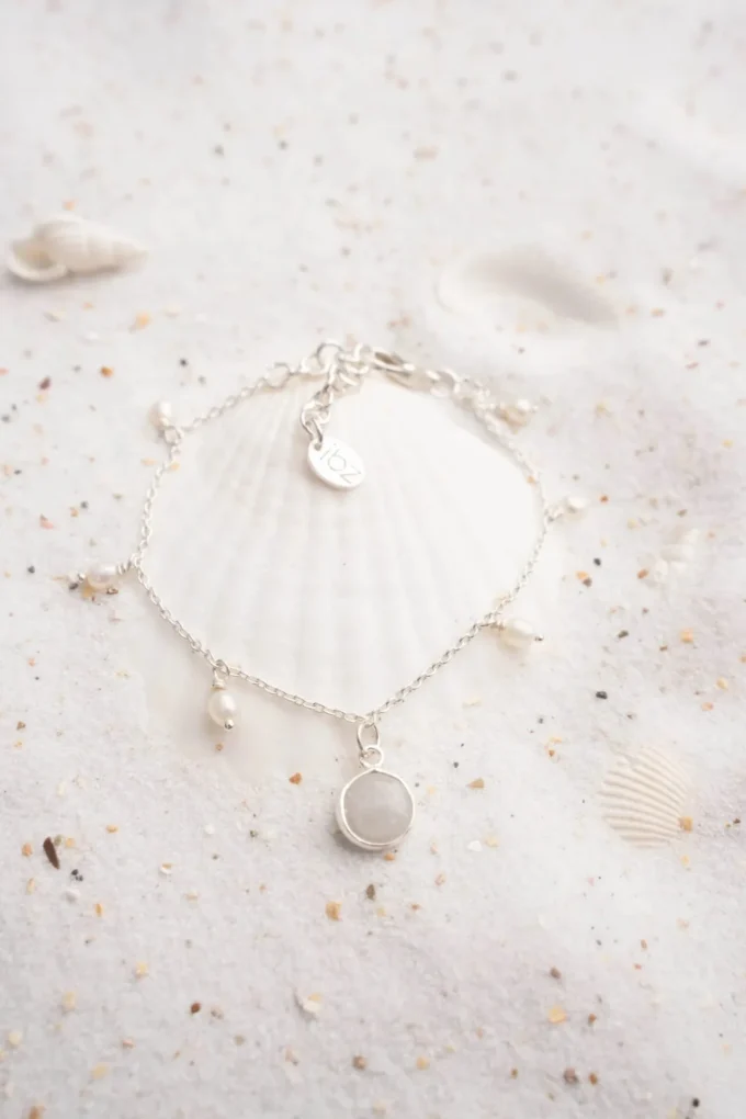 Single Bracelet Pearl Silver White