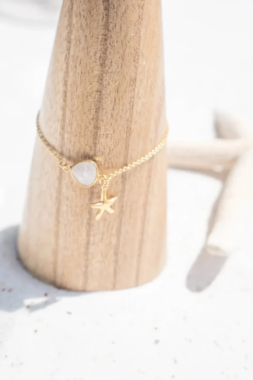 Single Enkelbandje Seastar Gold White – Bild 4