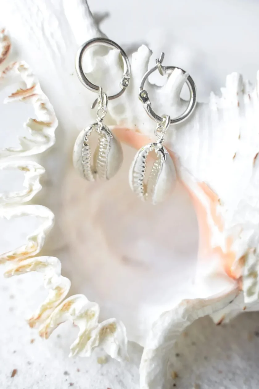 Earring Shiny Shell Silver