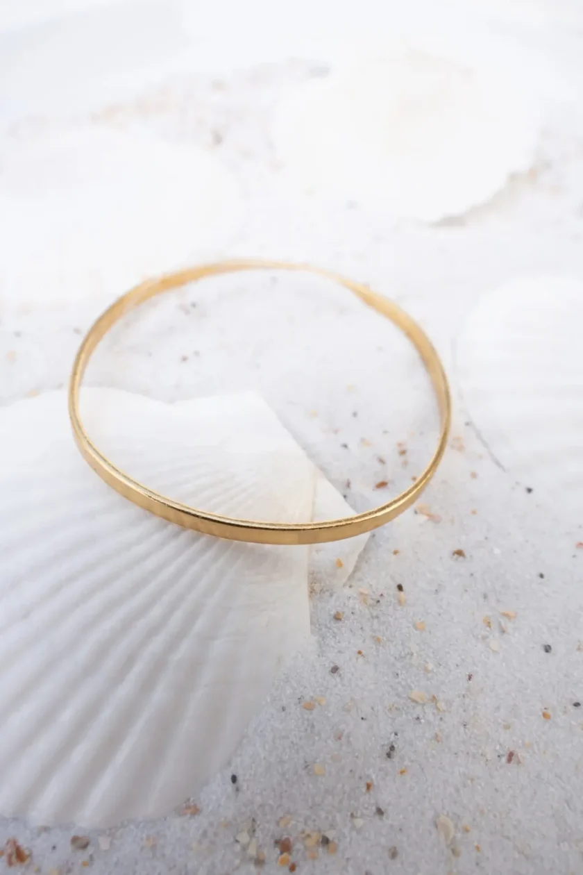 Bangle Bracelet Flat Gold