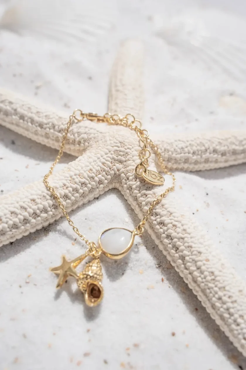 Single Bracelet Shell Gold White