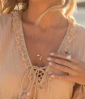 Single Necklace Shell Gold White