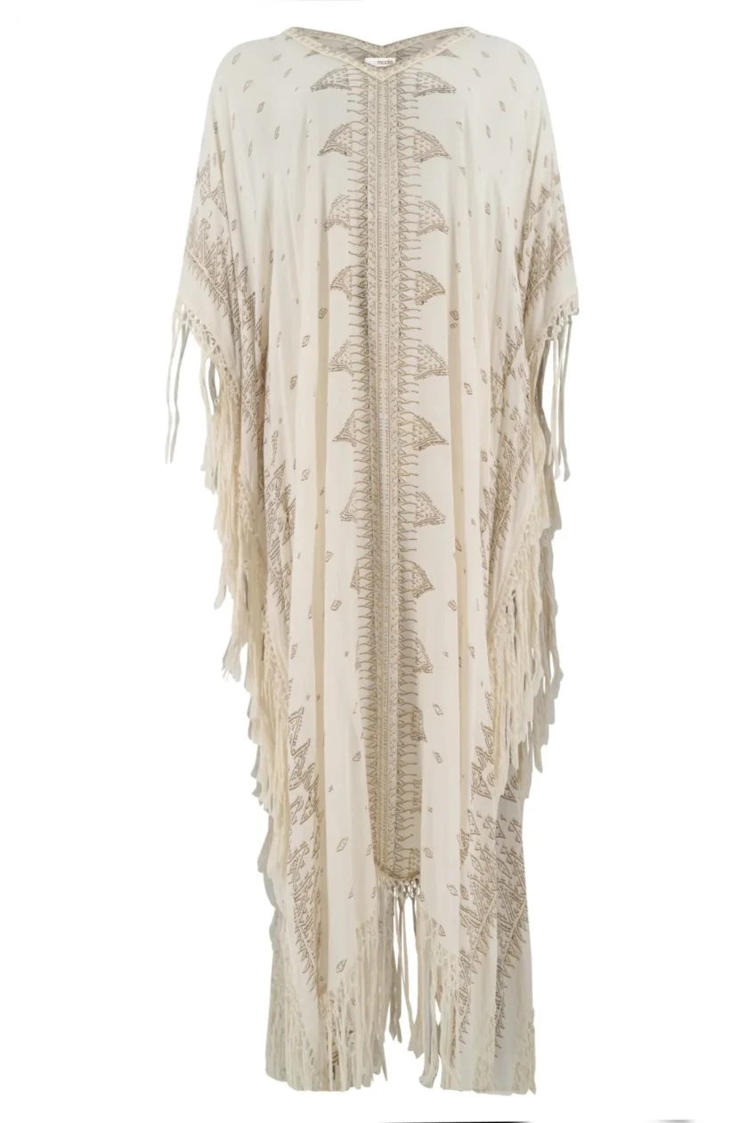 Long Kaftan Mistico Nomada Ivory - Afbeelding 2