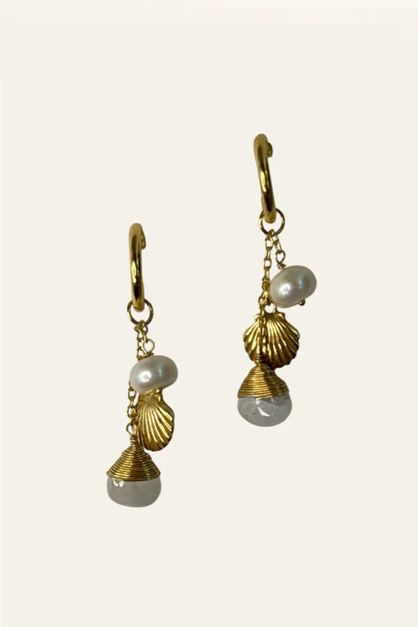 Earring Pearl Gold White