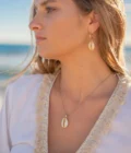 White Shell Necklace Gold - Image 3