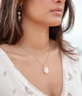 White Shell Necklace Gold - Image 2