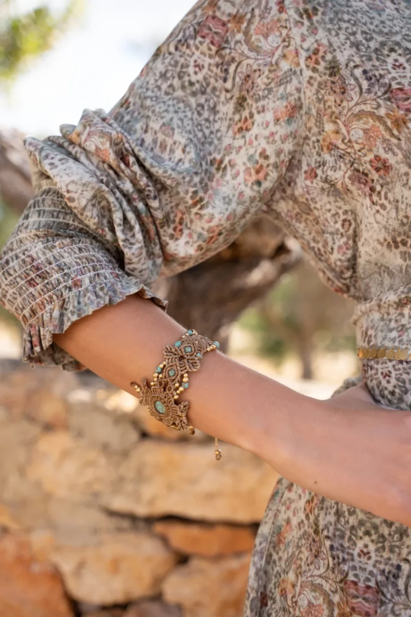 Bracelet Macramé Turquoise, Isla Ibiza Bonita - Afbeelding 4