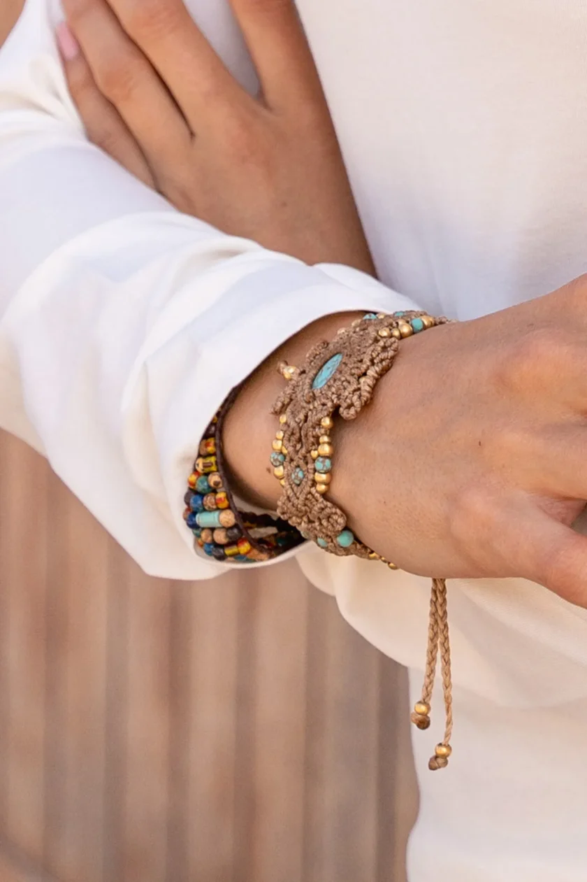 Bracelet Macramé Turquoise, Isla Ibiza Bonita - Afbeelding 7