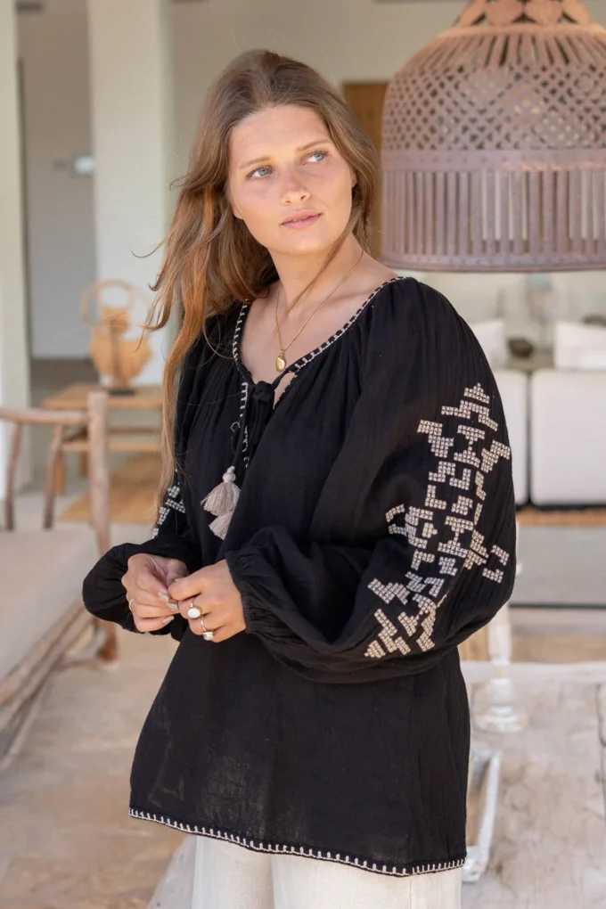 Blouse Viva Cosido Black