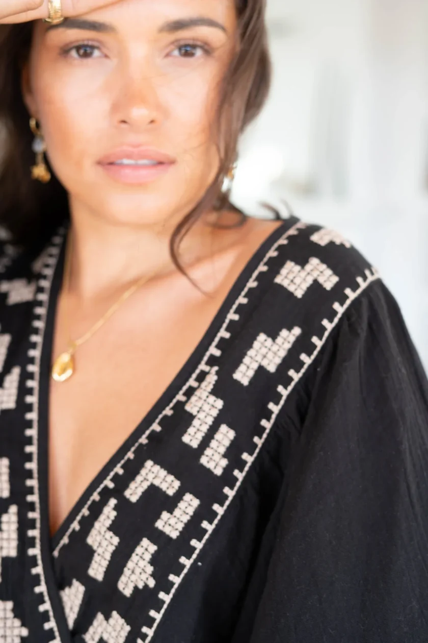 Wrap Top Alma Cosido Black - Afbeelding 5