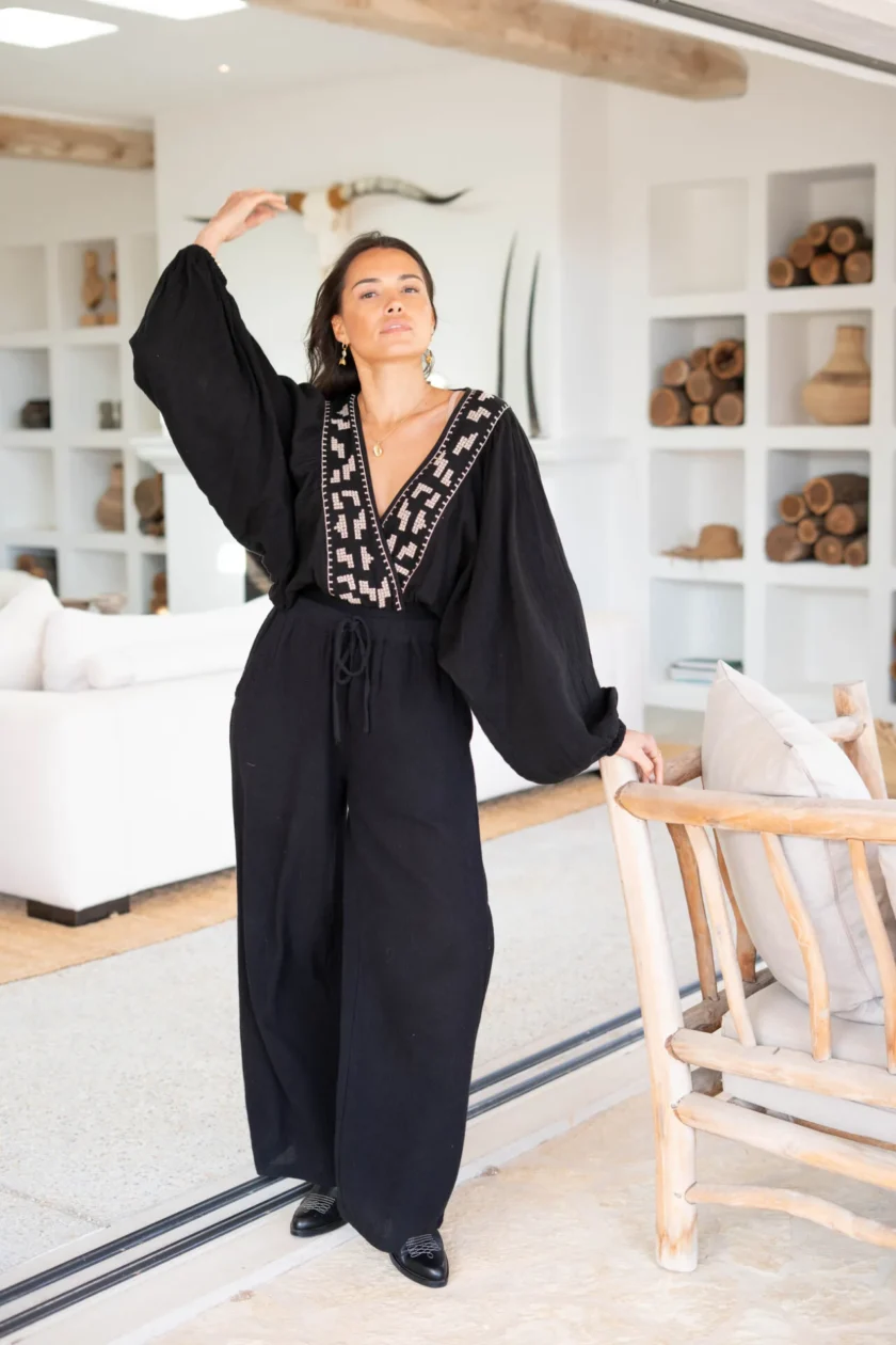 Wrap Top Alma Cosido Black - Afbeelding 4