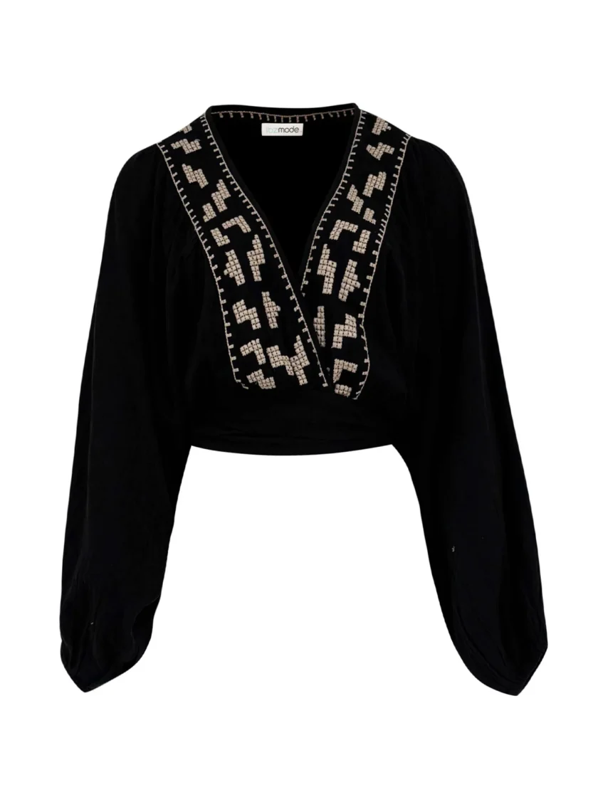 Wrap Top Alma Cosido Black - Afbeelding 2