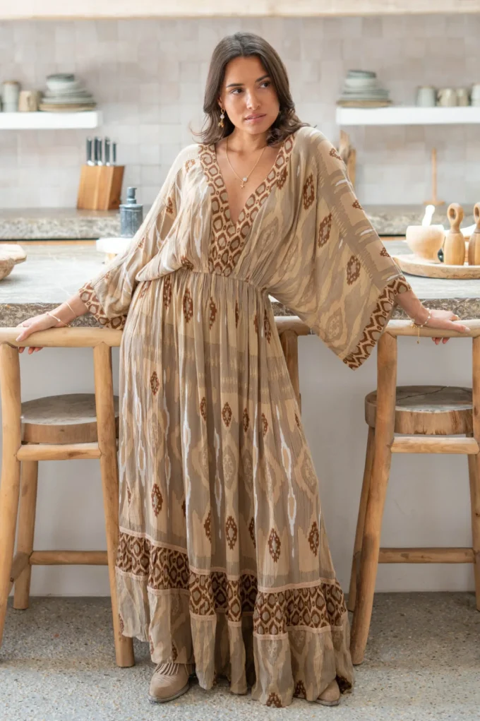 Dress Divina Estampado Ecru