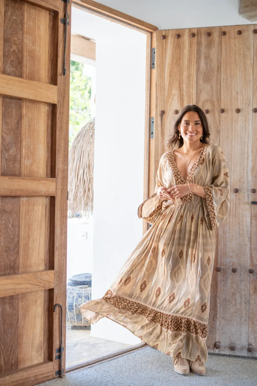 Dress Divina Estampado Ecru - Afbeelding 4