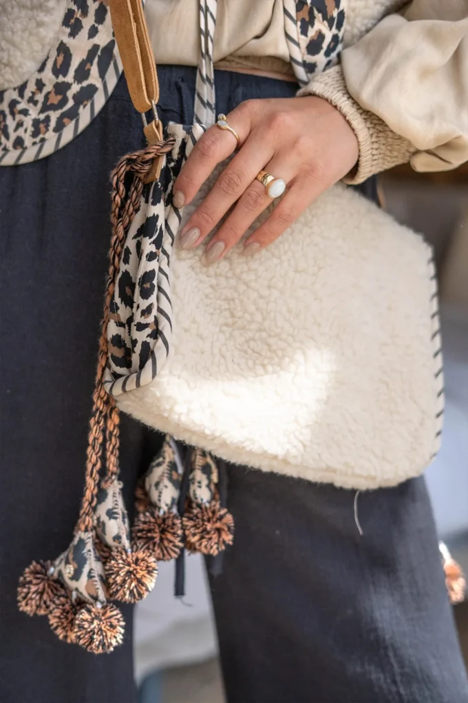 Teddy Osito Small Bag Ecru Leopard