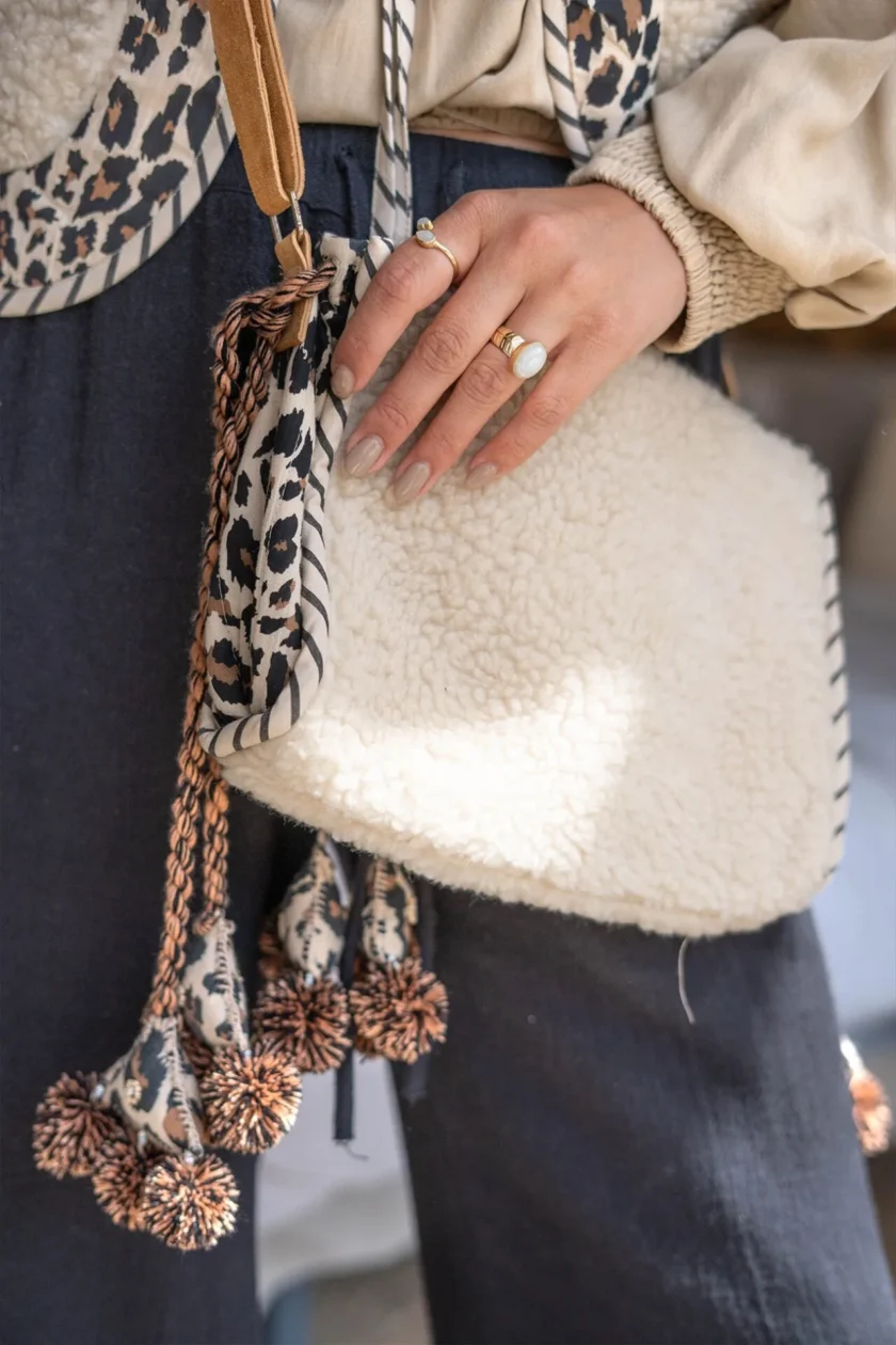 Teddy Osito Small Bag Ecru Leopard