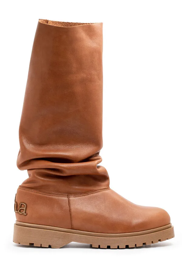 BASIC BAGGY TALL COGNAC LEATHER