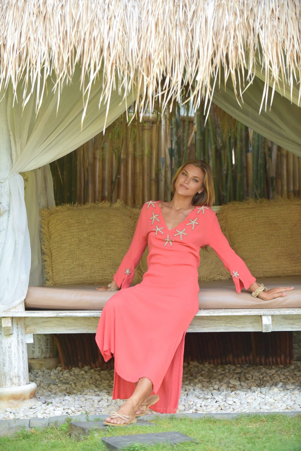 Kaftan Starfish, Coral/ Bronze - Hot Lava 6 Kaftan Starfish, Coral/ Bronze - Hot Lava - Image 6