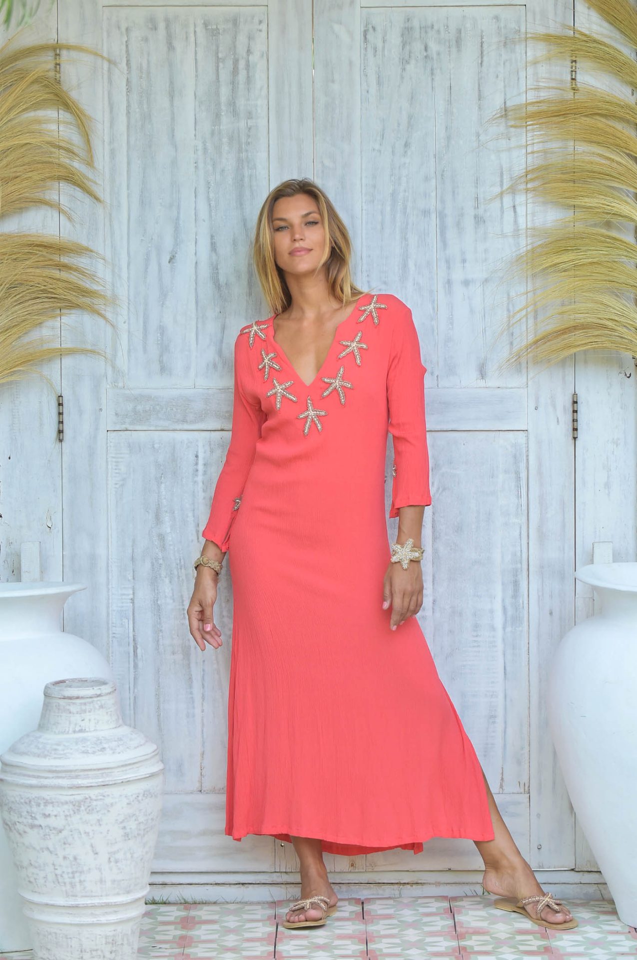 Kaftan Starfish, Coral/ Bronze - Hot Lava 1 Kaftan Starfish, Coral/ Bronze - Hot Lava