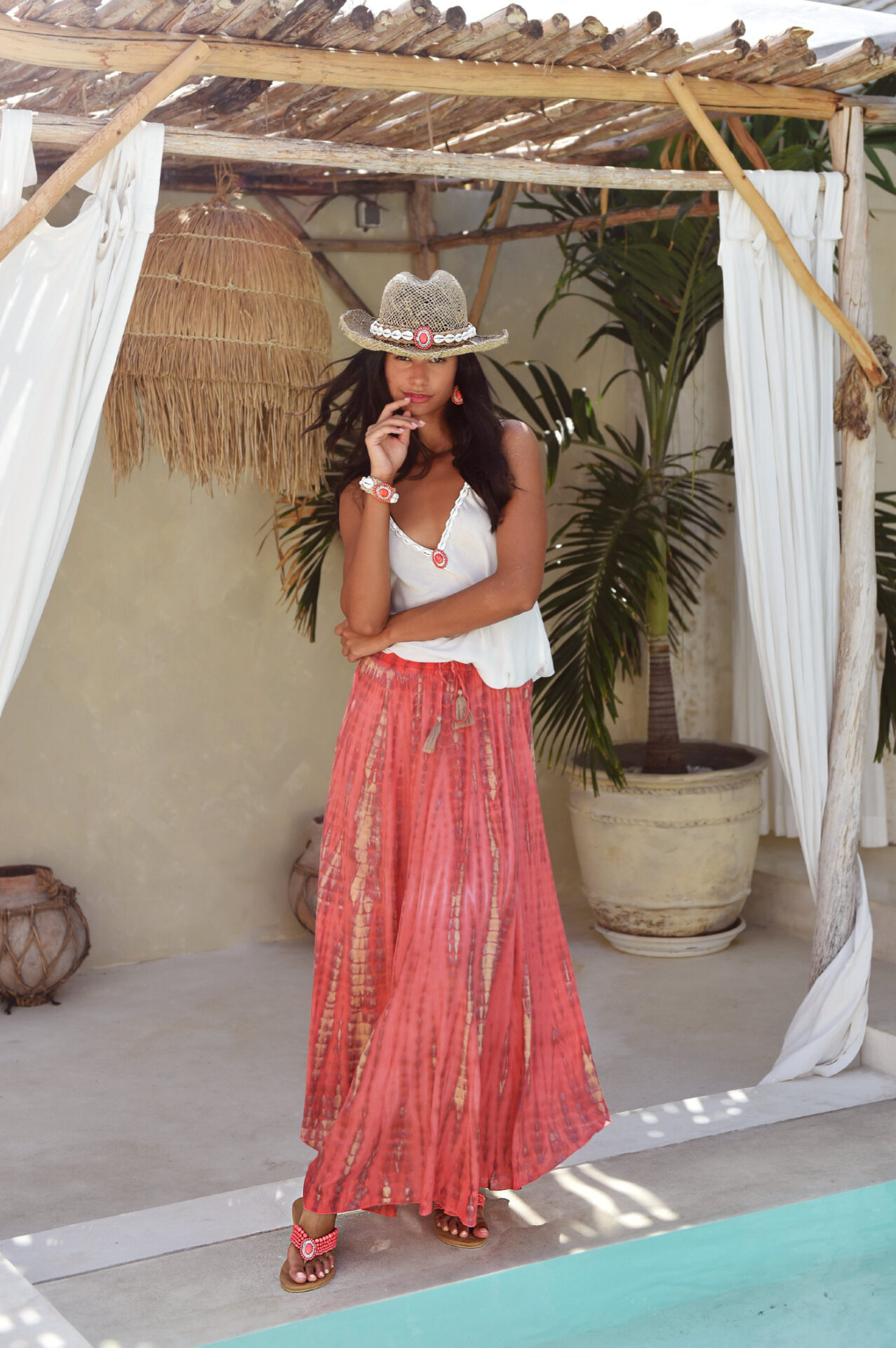 Skirt Bibi Moonstone, Hot Coral - Hot Lava 1 Skirt Bibi Moonstone, Hot Coral - Hot Lava