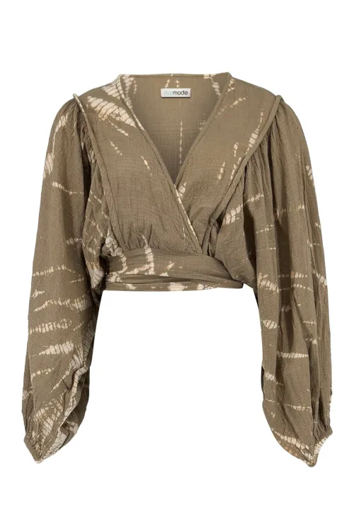 Wrap Top Alma Sera Taupe - IBZ Mode 4 Wrap Top Alma Sera Taupe - IBZ Mode - Image 4