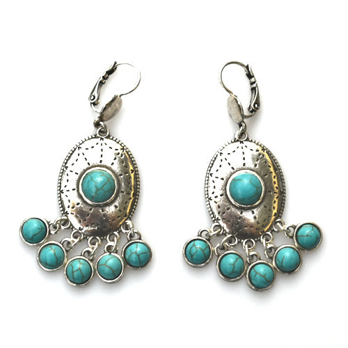 EARRINGS BAHIA, TURQUOISE- SHABADA 4 EARRINGS BAHIA, TURQUOISE- SHABADA - Imagen 4