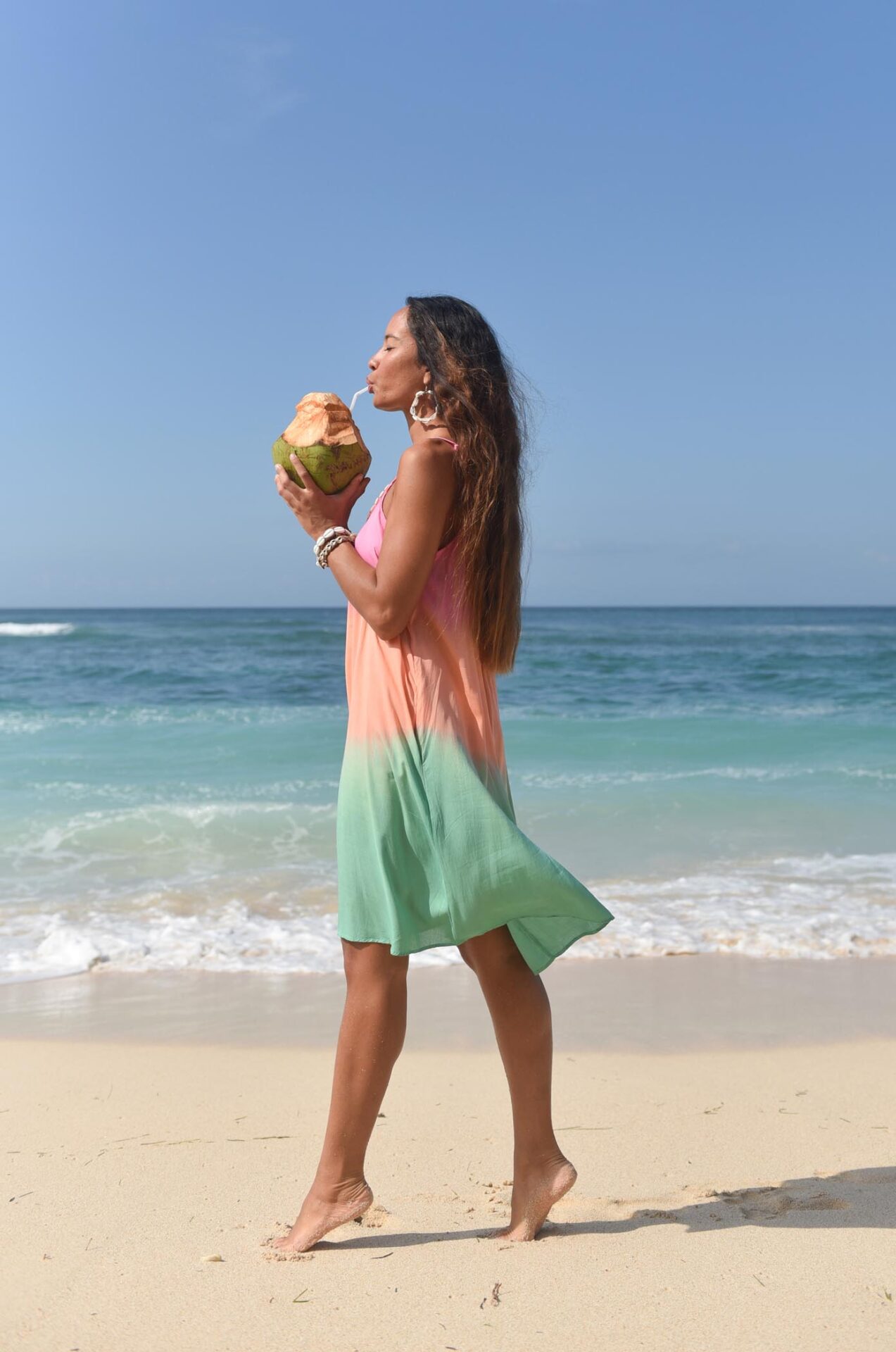 Dress Anna Short Sunny Days, Pink/Orange/Emerald - Hot Lava 2 Dress Anna Short Sunny Days, Pink/Orange/Emerald - Hot Lava - Imagen 2