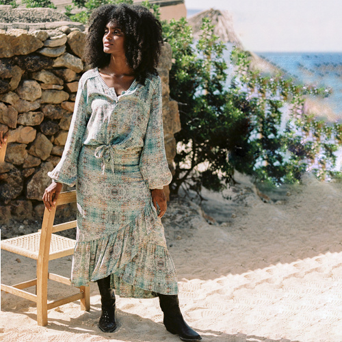 Long Skirt Marrakech, Turquoise - Isla Ibiza Bonita 5 Long Skirt Marrakech, Turquoise - Isla Ibiza Bonita – Image 5