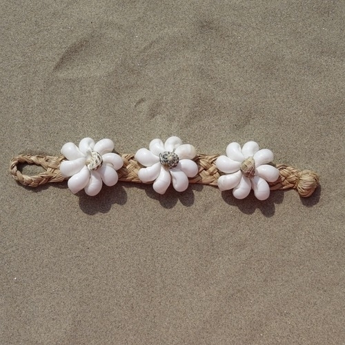 Armband - Shell on woven leaf 1 - Hot lava 2 Armband - Shell on woven leaf 1 - Hot lava - Afbeelding 2