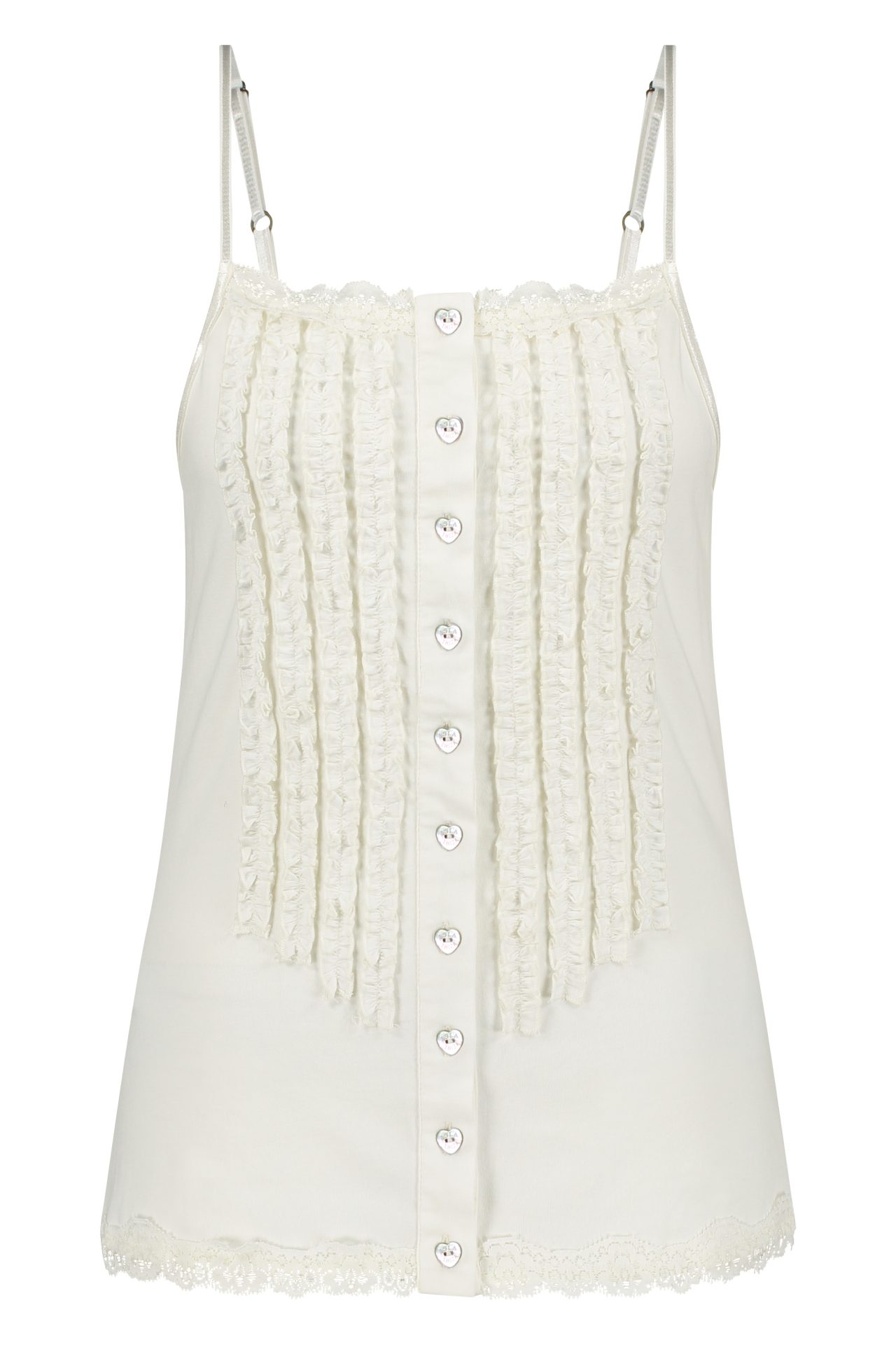 Ruffled Singlet Guapa – White 2 Ruffled Singlet Guapa – White - Imagen 2
