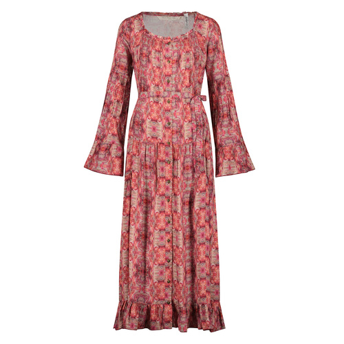 Maxi Dress Happy Feathers, Red/Pink - Isla Ibiza Bonita 3 Maxi Dress Happy Feathers, Red/Pink - Isla Ibiza Bonita – Bild 3