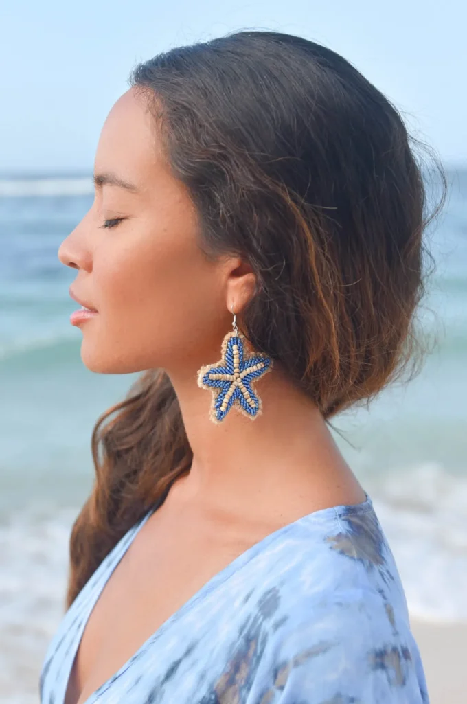 Sand in my Shoes 23 Earrings Starfish, Kobalt - Hot Lava