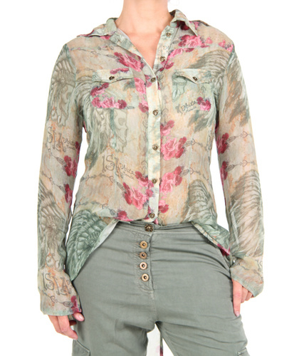 Blouse Long Roses Isla Ibiza - Army 6 Blouse Long Roses Isla Ibiza - Army – Image 6
