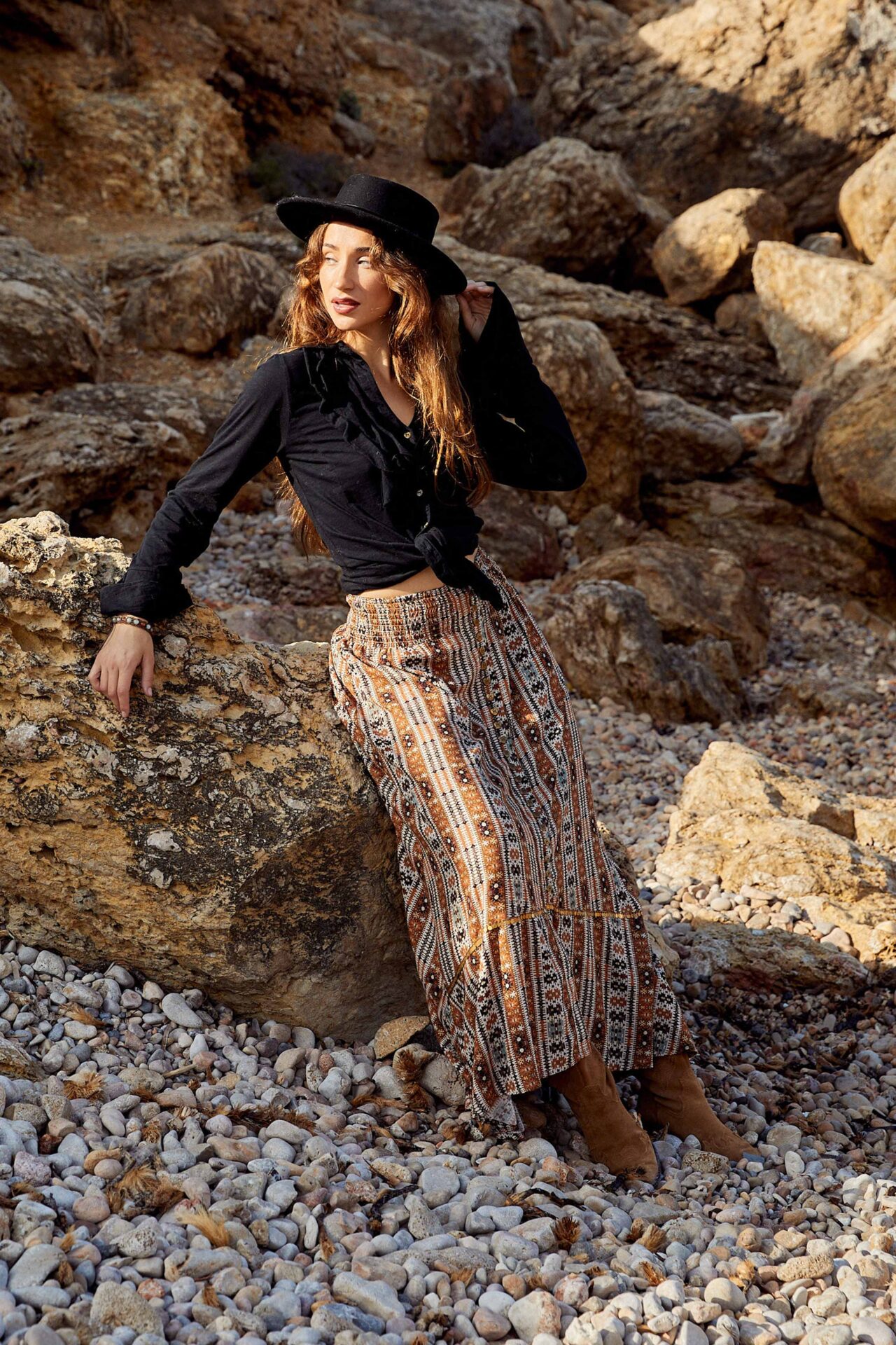 Long Skirt Marrakesh – Brown 4 Long Skirt Marrakesh – Brown - Image 4