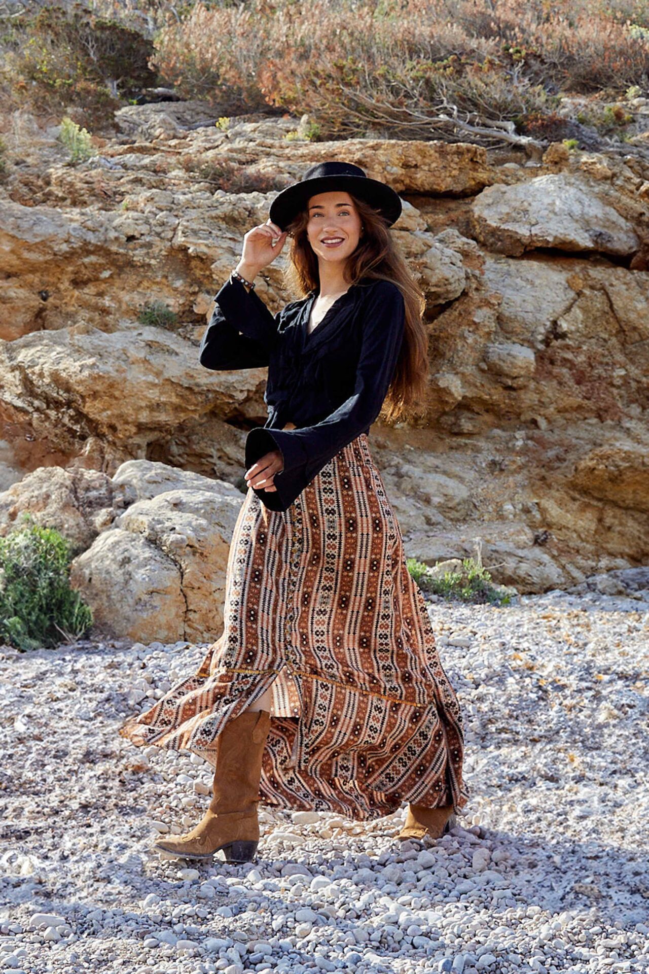Long Skirt Marrakesh – Brown 6 Long Skirt Marrakesh – Brown - Image 6