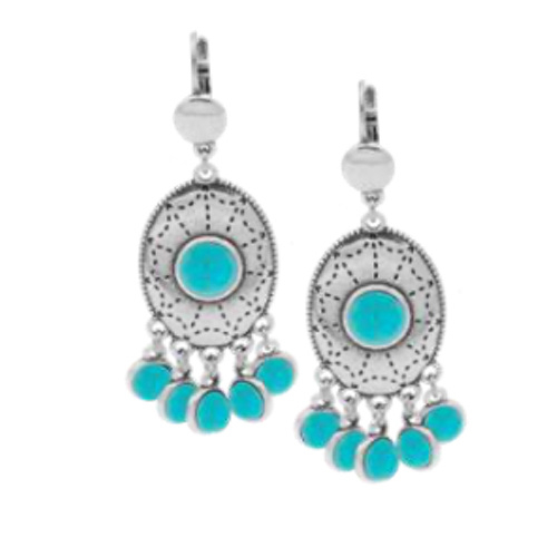 EARRINGS BAHIA, TURQUOISE- SHABADA 5 EARRINGS BAHIA, TURQUOISE- SHABADA - Imagen 5
