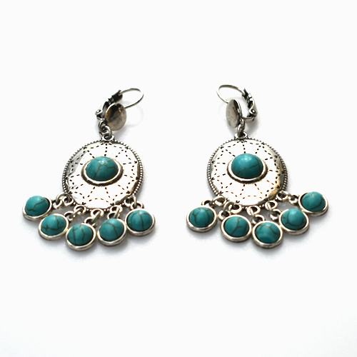 EARRINGS BAHIA, TURQUOISE- SHABADA 3 EARRINGS BAHIA, TURQUOISE- SHABADA - Imagen 3
