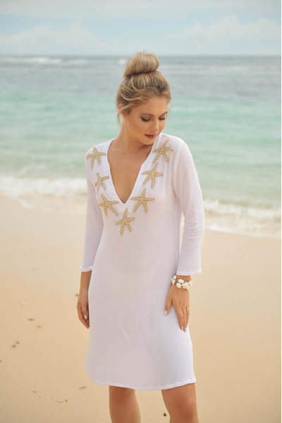 Tunic Starfish, White/ Sand - Hot lava 15 Tunic Starfish, White/ Sand - Hot lava - Imagen 15
