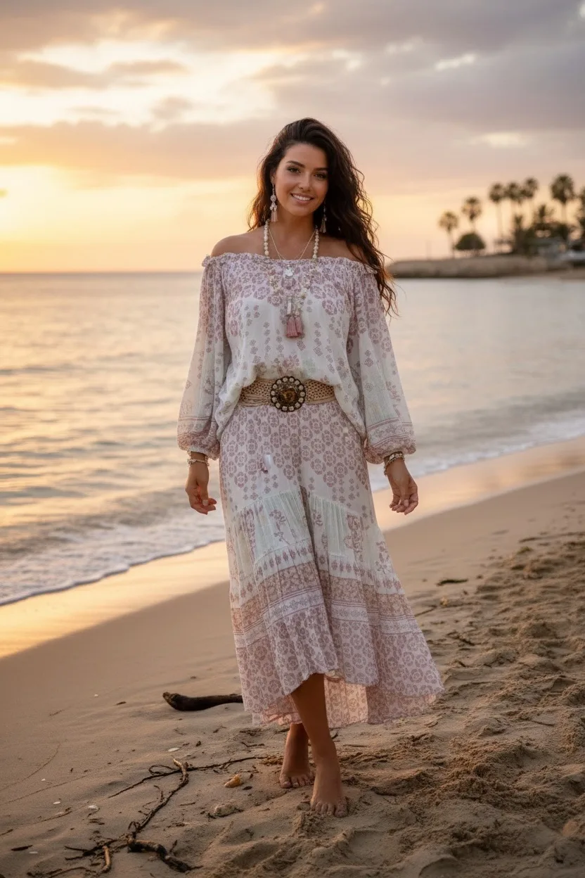 Rock Gypsy Sun Solaya Weiß - IBZ MODE 3 Skirt Gypsy Sun Solaya White - IBZ MODE – Bild 3