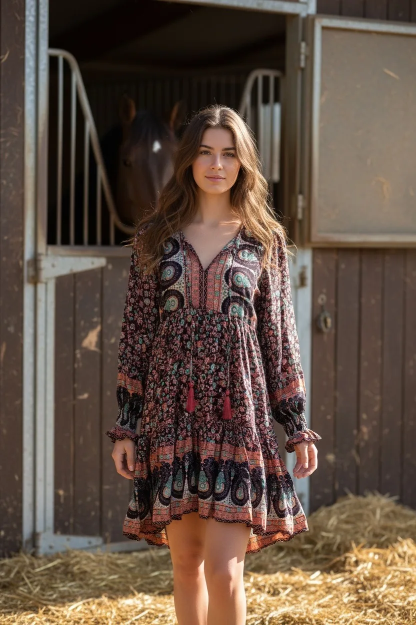 Dress Lana Short - Black Rose, Hot Lava 1 Dress Lana Short - Black Rose, Hot Lava